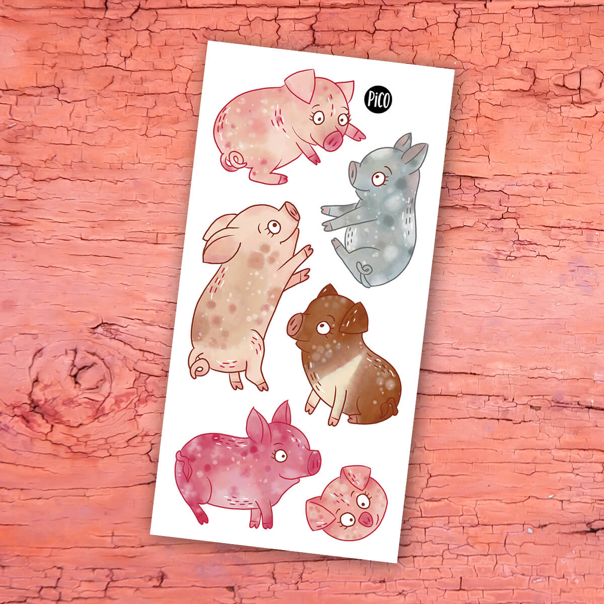 Tatouages temporaires hypoallergène - Les cochons de la ferme