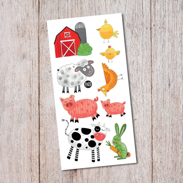 Tatouages temporaires hypoallergène - Ma journée à la ferme