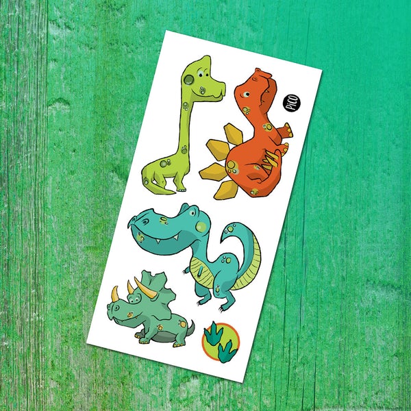 Tatouages temporaires hypoallergène - les Dinos